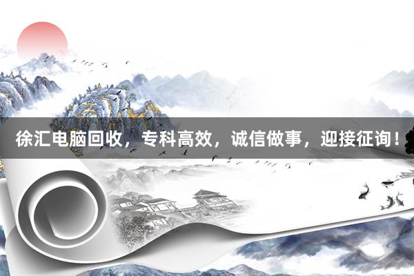 徐汇电脑回收，专科高效，诚信做事，迎接征询！